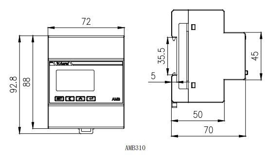 外形310.png 安科瑞AMB/310智能红外母线槽连接采集器